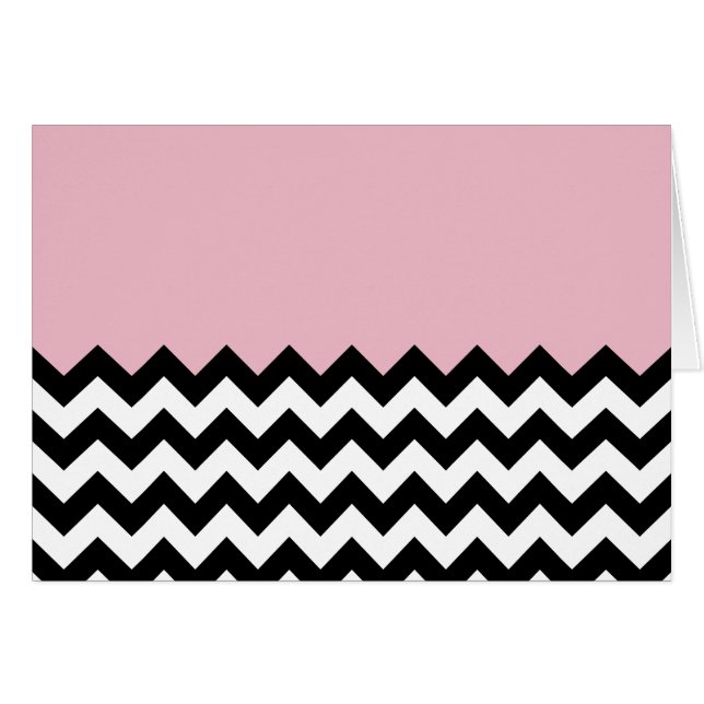 Motif Zigzag noir et blanc, Chevron, rose (Devant horizontal)