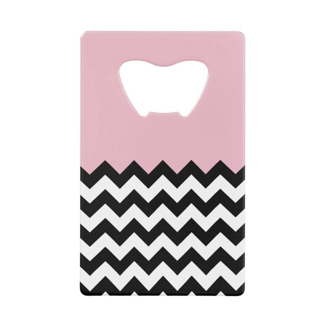 Motif Zigzag noir et blanc, Chevron, rose (Devant)