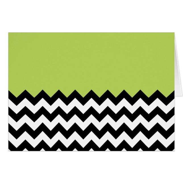 Motif Zigzag noir et blanc, Chevron, Vert (Devant horizontal)