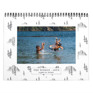 Motifs aquarelle   Calendrier personnalisé avec ph