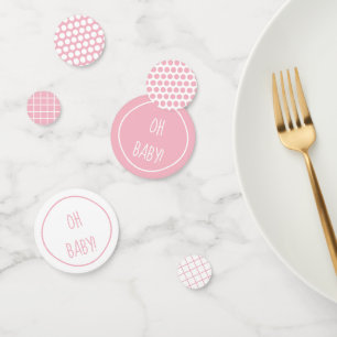 Motifs Baby showers roses Confettis