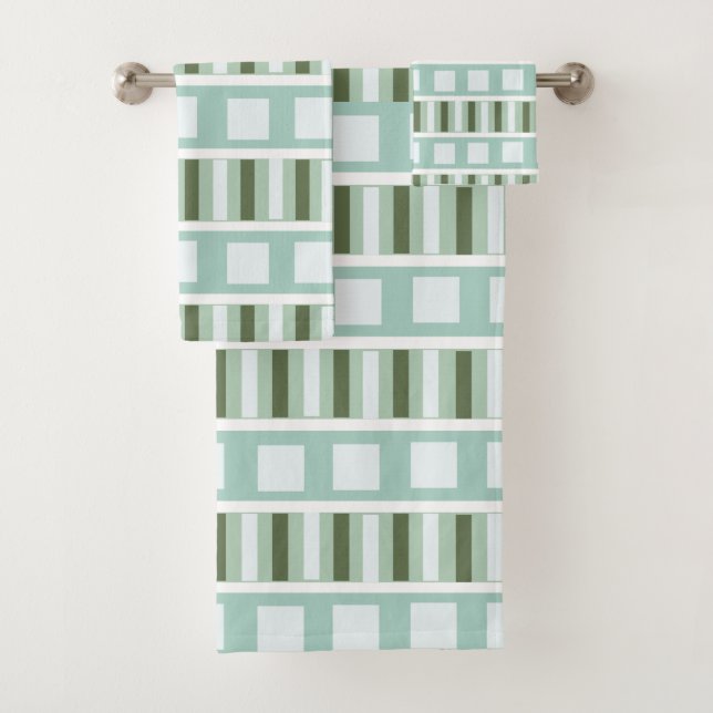 Motifs de bandes carrées vert sarcelle (En situation)