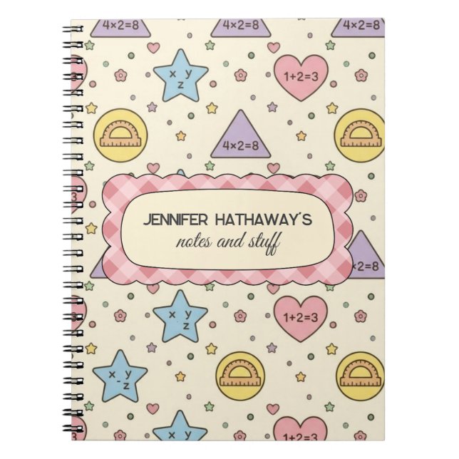 Motifs de cahier de formes mathématiques mignonnes (Devant)