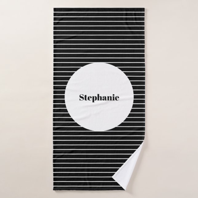 Motifs de camouflage à rayures noir et blanc nom p (Serviette de bain)