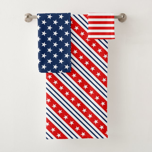 Motifs de drapeau américain rouge, blanc et bleu p (En situation)