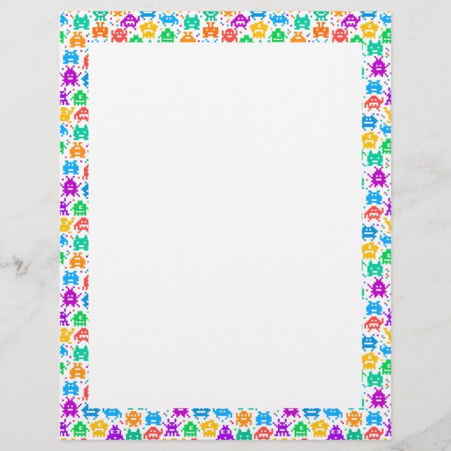 Motifs de monstres pixelisés colorés mignons (Devant)