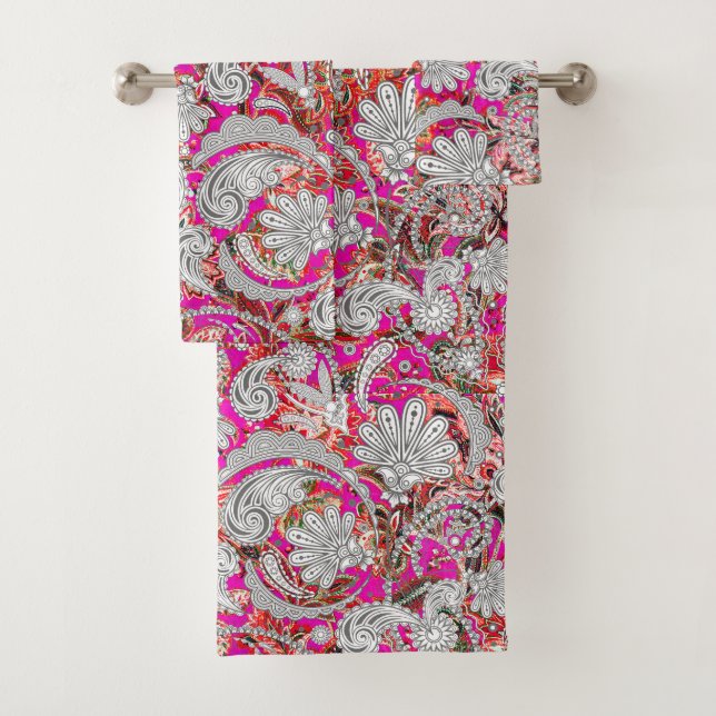 Motifs de paisley rose blanc mignon (En situation)