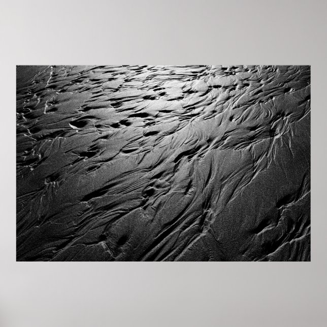 Motifs de sable sur affiche de plage (Devant)