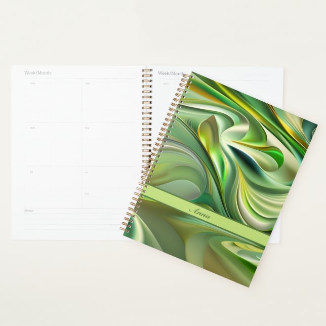 motifs de vagues verts abstraits (Devant avec enveloppe)