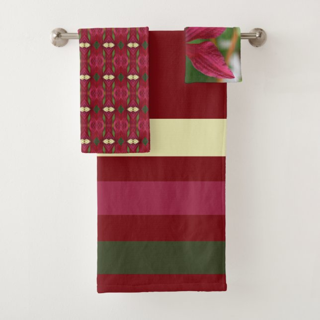 Motifs floraux et rayures avec Bourgogne (En situation)