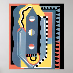 Motifs géométriques de jazz Pochoir Art Déco vinta