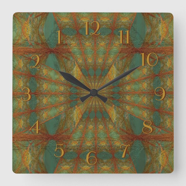 Motifs géométriques en horloge Turquoise (Recto)