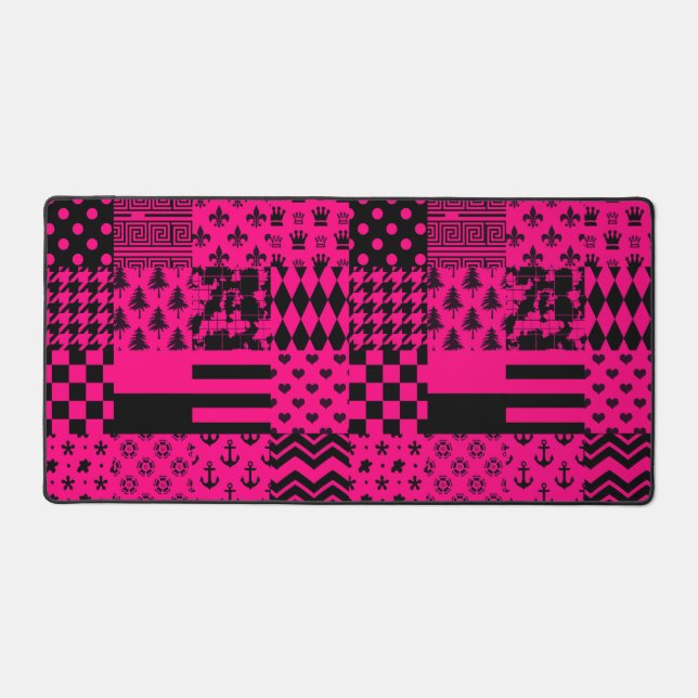 Motifs mélangés rose noir (Recto)
