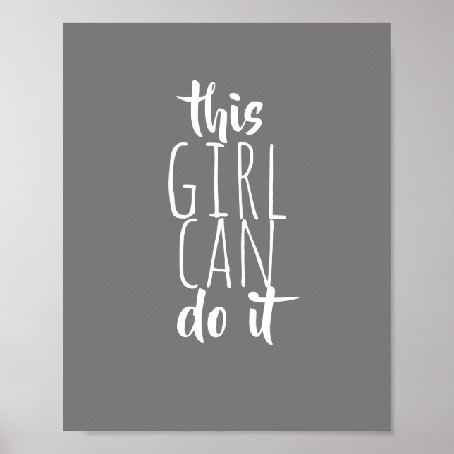 motivation fille citations poster typographie mode (Devant)