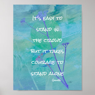 motivation Gandhi citation affiche bleue nature ar