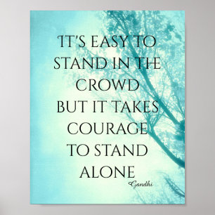 motivation Gandhi citation poster bleu nature art