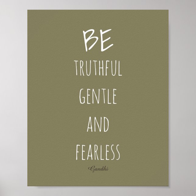 motivation Gandhi poster citation être honnête (Devant)