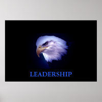 Motivation Leadership Aigle bleu Tones Poster
