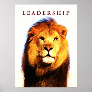 Motivation Leadership Lion Eyes Pop Art Poster