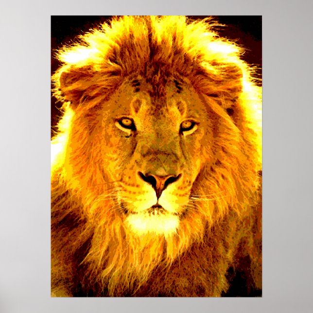 Motivation Leadership Lion Pop Art Poster (Devant)