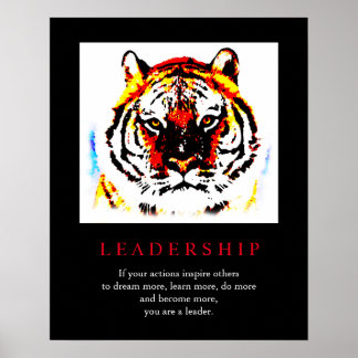 Motivation Leadership Pop Art Tiger Poster