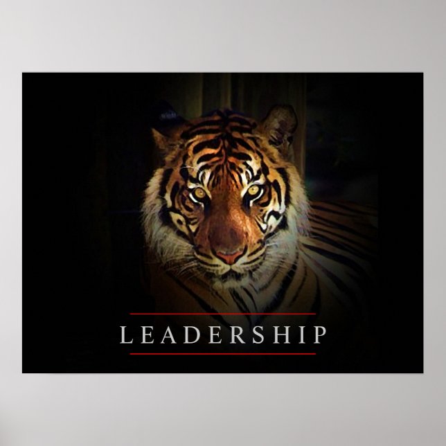 Motivation Leadership Tiger Eyes Poster (Devant)