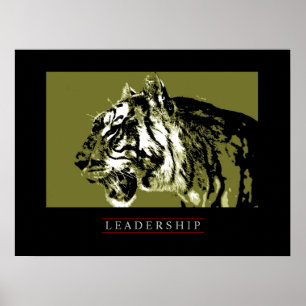 Motivation Leadership Tiger Face Poster Imprimer
