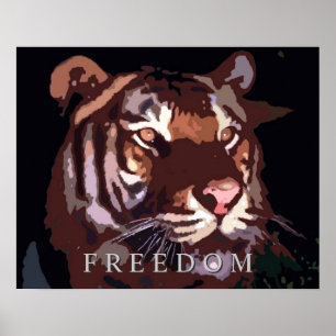 Motivation Liberté Tiger Eyes Poster Imprimer