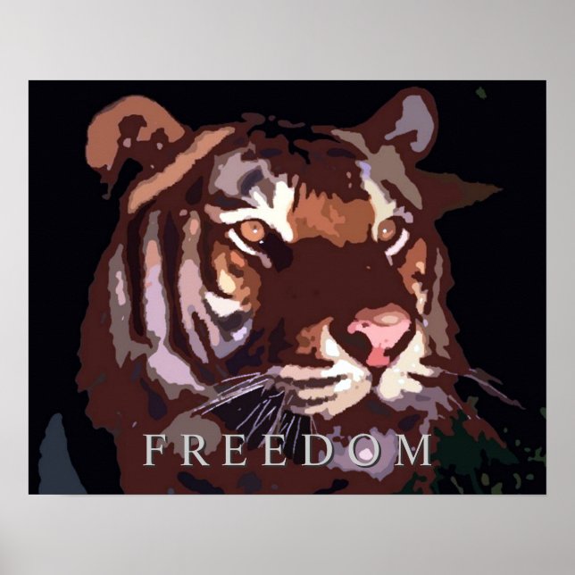 Motivation Liberté Tiger Eyes Poster Imprimer (Devant)