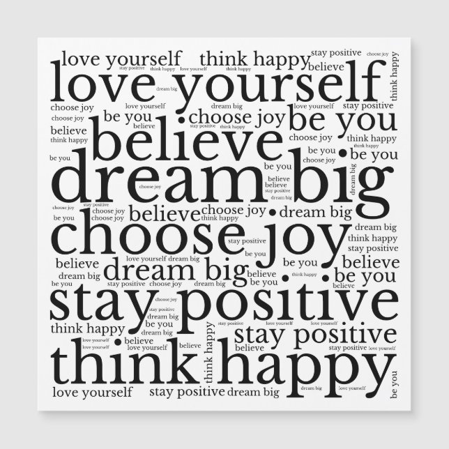 Motivation WordArt Motif Texte noir blanc (Devant)