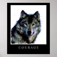 Motivational Courage Wolf Face Head Poster Imprime