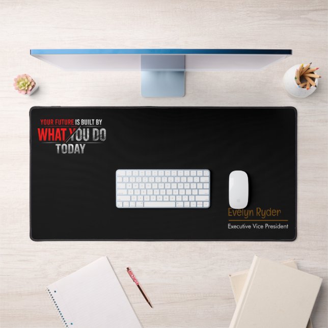 motivational desk mat - Custom Name & Job Title  (Bureau 1)