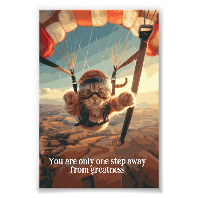 Motivational Funy Inspirational Cat Poster (Devant)