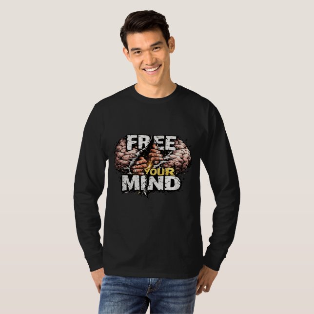 Motivational Graphic Long Sleeve T-Shirt for Men (Devant entier)