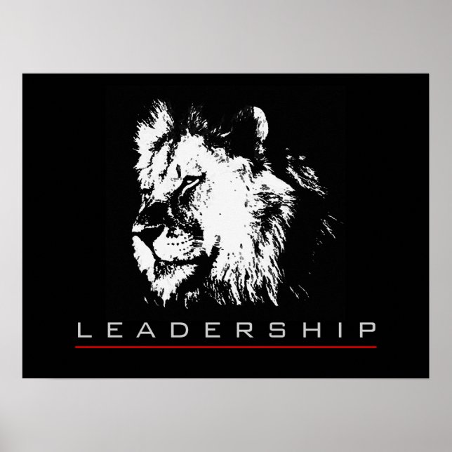 Motivational Leadership Courage Lion Poster Imprim (Devant)
