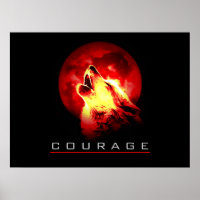 Motivational Leadership Courage Loup Poster Imprim