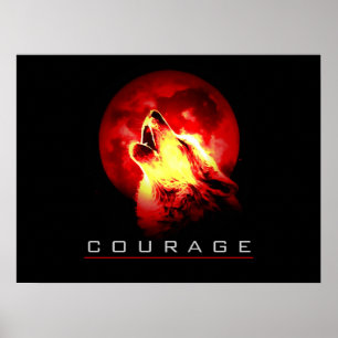 Motivational Leadership Courage Loup Poster Imprim