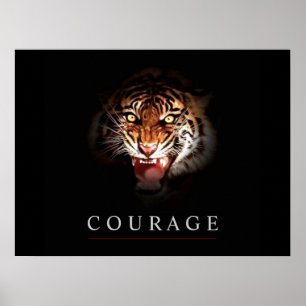 Motivational Leadership Courage Tiger Poster Impri
