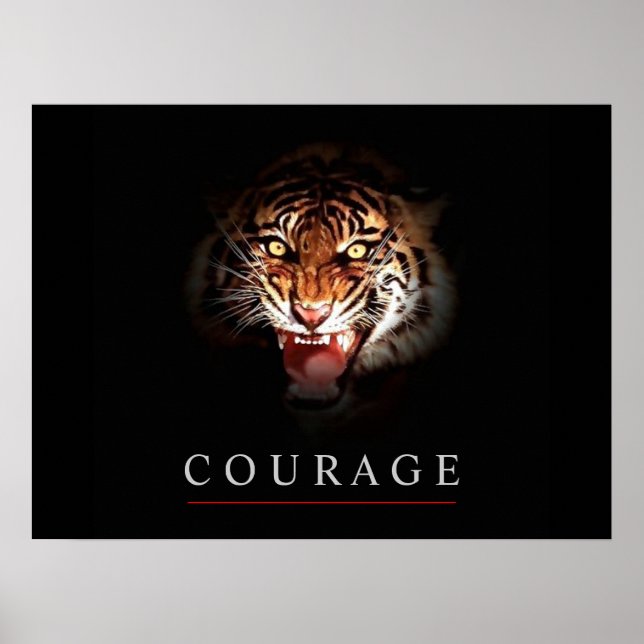 Motivational Leadership Courage Tiger Poster Impri (Devant)