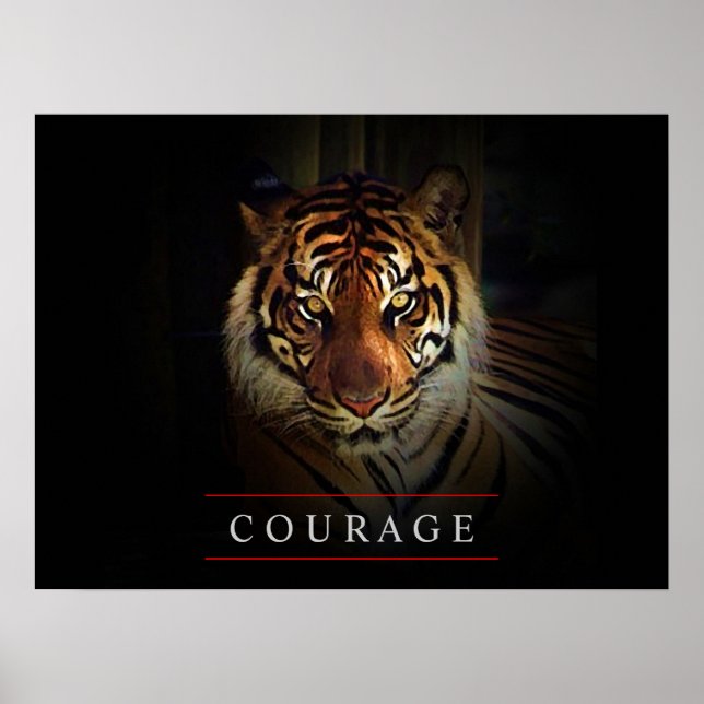 Motivational Leadership Courage Tiger Poster Impri (Devant)