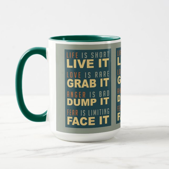 Motivational Life Advice mugs (Gauche)