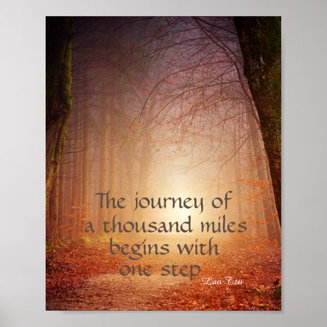 motivational nature poster zen quote the journey (Devant)