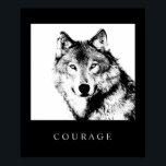 Motivational Pop Art Courage Wolf Poster Imprimer<br><div class="desc">Oeuvre numérique - Wolf Head Computer Animal Art - College Pop Art - Wild Big Animals Ordinateur Images</div>