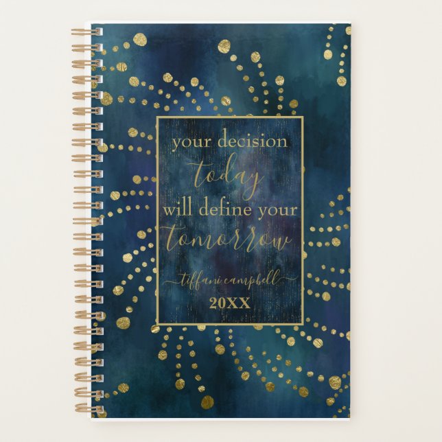 Motivational Quote Blue and Gold (Devant)