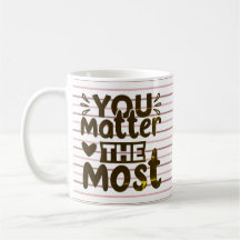 Motivational Quote Stripe Design Mug