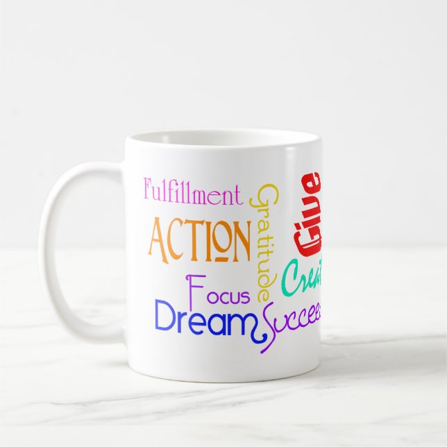 Motivational Word Collage Mug (Gauche)