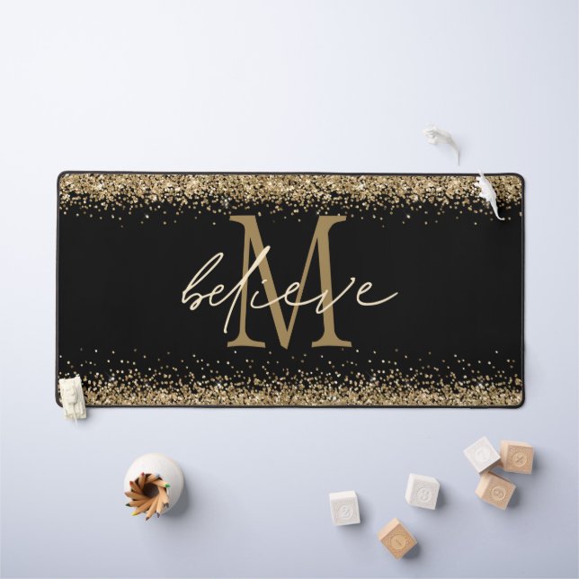 Motivationnel Croire Monogram Gold Parties scintil (Tableau pour enfants)