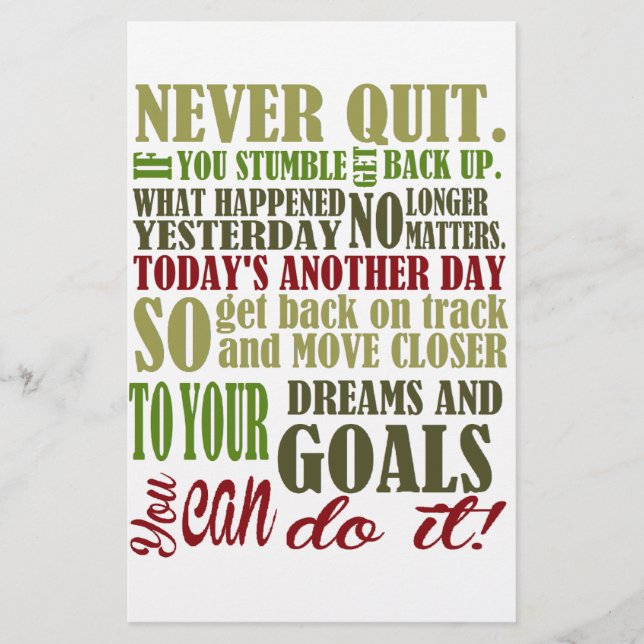 Motivationnel : Ne jamais cesser (Devant)