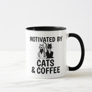 MOTIVÉ PAR DES CHATS ET CAFÉ CAFÉ CAFÉ CAFÉ MUGS