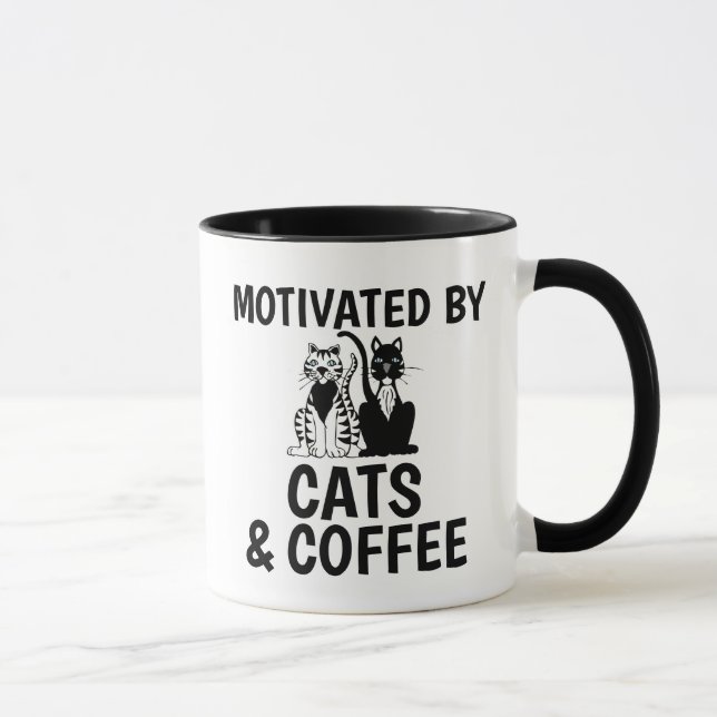 MOTIVÉ PAR DES CHATS ET CAFÉ CAFÉ CAFÉ CAFÉ MUGS (Droite)